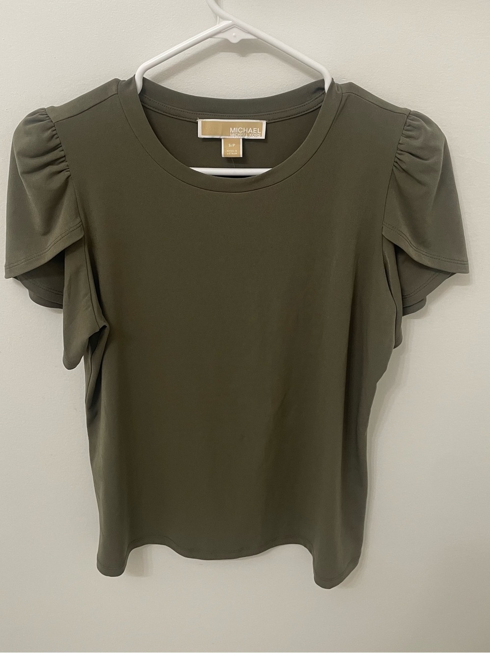 Michael Kors Olive Puff Sleeve Tee